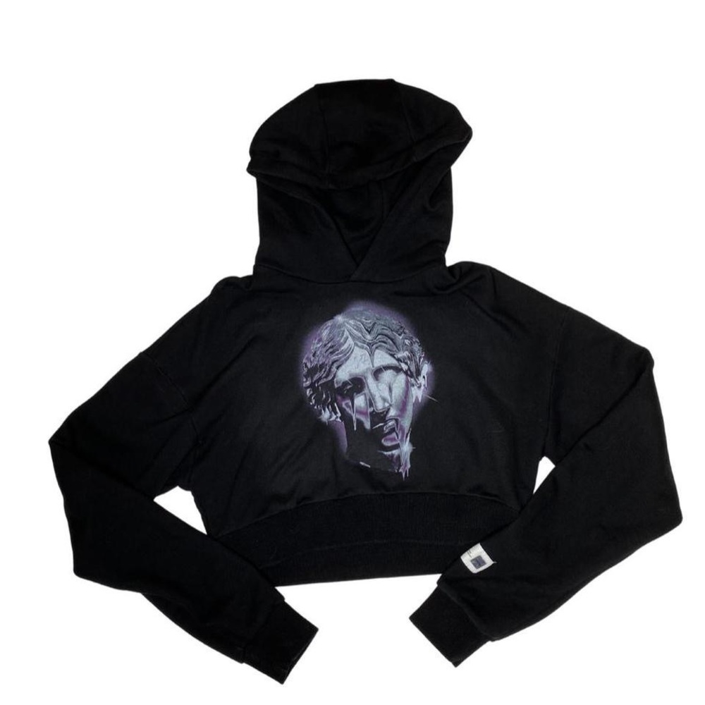 cropped graphic hoodie